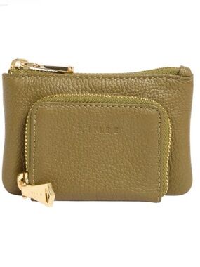 NWT Aimee Kestenberg $118 Nordstrom’s  Zoe Pebbled Leather Wallet in color Kelp